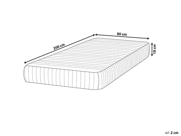 Pussijousitettu patja 80 x 200 cm kova 7-vyöhykkeinen muistivaahdolla tikattu yhdelle hengelle