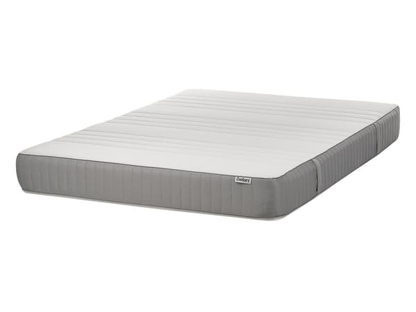 Madrass Memory Foam Vit med Grått Tyg Polyester 140 x 200 cm Medelfast med Avtagbart Överdrag