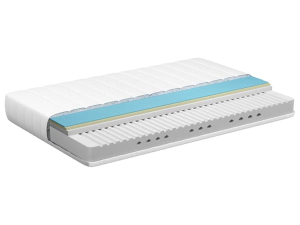 Madrass Fast Vit och Svart 180 x 200 cm Enkelstorlek Dragkedja Avtagbart Gelskum Polyesteröverdrag Sovrumstillbehör