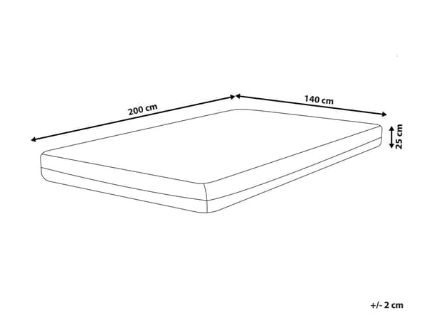 Madrass Fast Vit och Svart 140 x 200 cm Enkelstorlek Dragkedja Avtagbart Gelskum Polyesteröverdrag Sovrumstillbehör