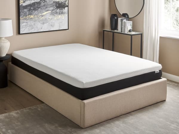 Madrass Fast Vit och Svart 140 x 200 cm Enkelstorlek Dragkedja Avtagbart Gelskum Polyesteröverdrag Sovrumstillbehör