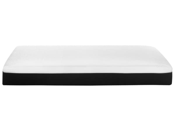 Madrass Fast Vit och Svart 140 x 200 cm Enkelstorlek Dragkedja Avtagbart Gelskum Polyesteröverdrag Sovrumstillbehör