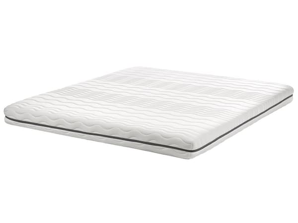 Memory Foam Madrass Vit med Grått Tyg 180 x 200 cm Dubbel Storlek Medelfast H2