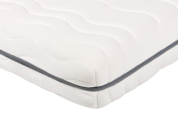 Memory Foam Madrass Vit med Grått Tyg 80 x 200 cm Liten Enkelmadrass Medelfast H2