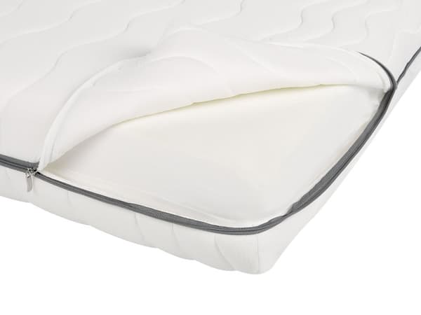 Memory Foam Madrass Vit med Grått Tyg 80 x 200 cm Liten Enkelmadrass Medelfast H2
