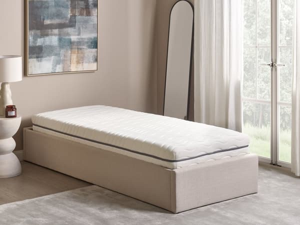 Memory Foam Madrass Vit med Grått Tyg 80 x 200 cm Liten Enkelmadrass Medelfast H2