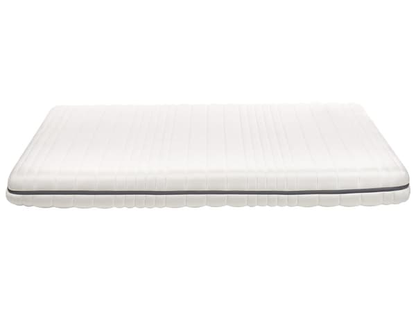 Skummadrass Vit 180 x 200 cm Avtagbart överdrag Polyestertyg med dragkedja Medelfast H2