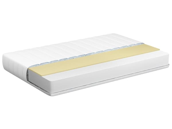 Memory Foam Madrass Vit med Grått Tyg 160 x 200 cm Dubbel Storlek Medelfast H2