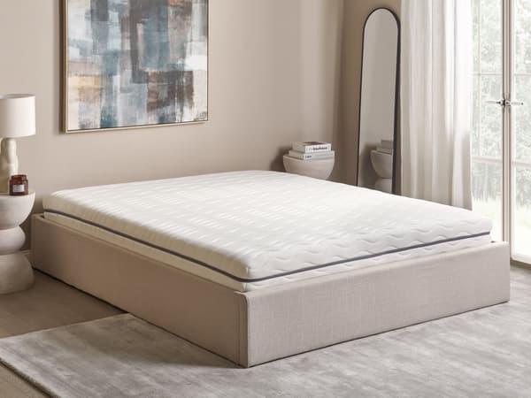 Memory Foam Madrass Vit med Grått Tyg 160 x 200 cm Dubbel Storlek Medelfast H2