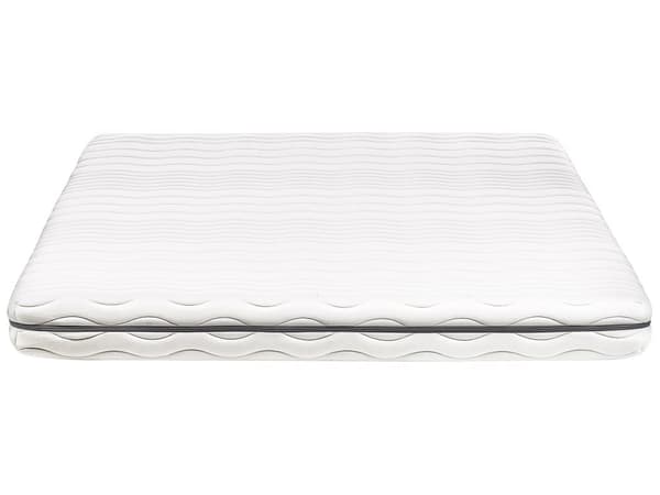 Memory Foam Madrass Vit med Grått Tyg 160 x 200 cm Dubbel Storlek Medelfast H2