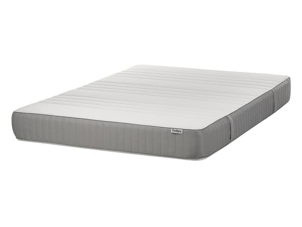 Skummadrass Vit och Grå 140 x 200 cm Dubbel Storlek Fast Blixtlås Avtagbar Polyesteröverdrag Sovrumstillbehör