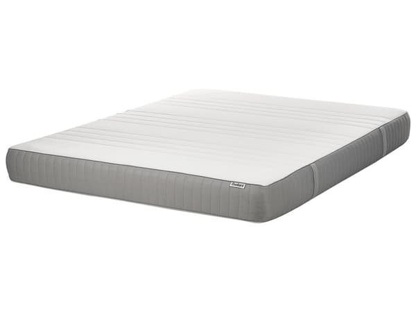 Latexmadrass Vit och Grå Dubbel Storlek 160 x 200 cm Fast Avtagbart Polyesteröverdrag med Dragkedja Sovrumstillbehör