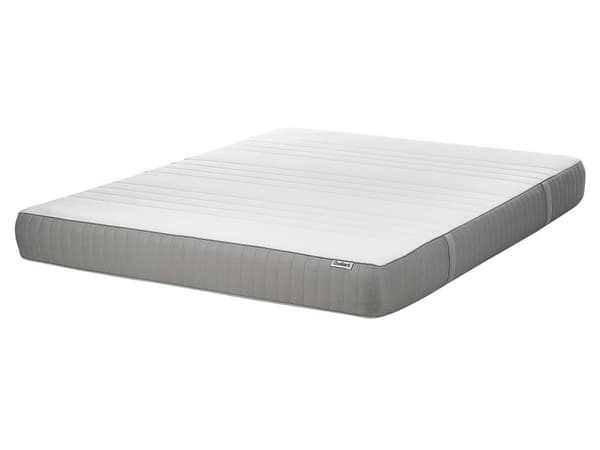 Madrass Memory Foam Vit med Grått Tyg Polyester 160 x 200 cm Medelfast med Avtagbart Överdrag