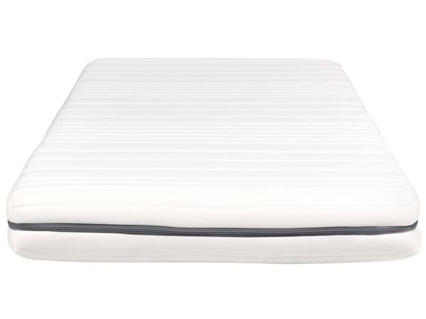 Skummadrass Hvit 90 x 200 cm Polyesterstoff Avtakbart trekk med glidelås Middels fast H2 Enkeltseng Soverom