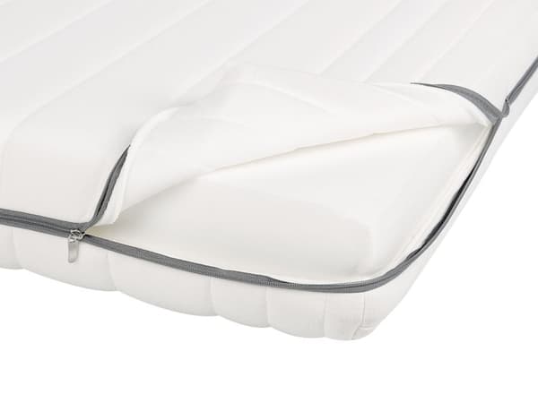 Skummadrass Hvit 90 x 200 cm Polyesterstoff Avtakbart trekk med glidelås Middels fast H2 Enkeltseng Soverom
