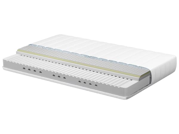 Latex Skummadrass Hvit og Svart 160 x 200 cm Fast Avtakbart Polyestertrekk med Glidelås Soveromstilbehør
