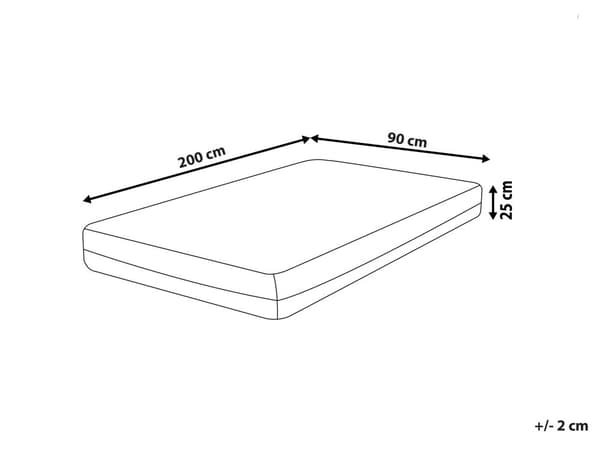 Gelskummadrass Fast Hvit og Svart 90 x 200 cm Avtakbart Polyestertrekk med Glidelås Soveromstilbehør