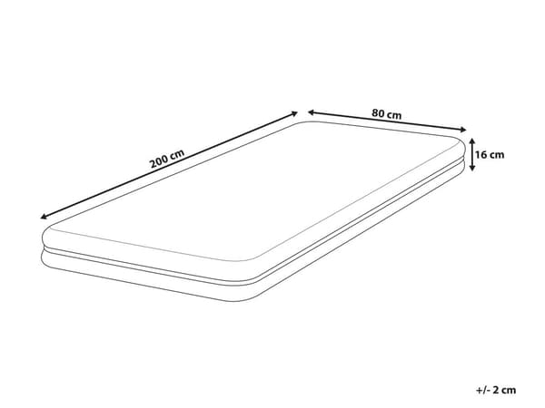 Skummadrass Hvit 80 x 200 cm Avtakbart trekk Polyesterstoff med Glidelås Medium Soverom Enkeltseng