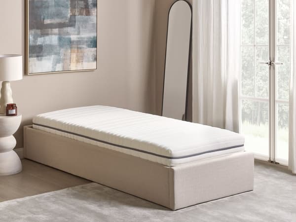 Skummadrass Hvit 80 x 200 cm Avtakbart trekk Polyesterstoff med Glidelås Medium Soverom Enkeltseng