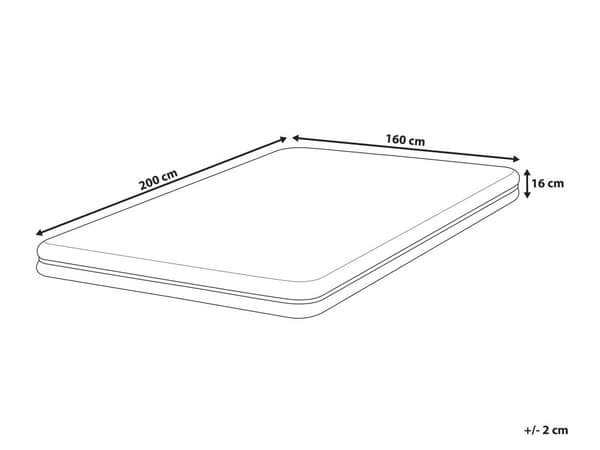 Skummadrass Hvit 160 x 200 cm Avtakbart trekk i Polyesterstoff med Glidelås