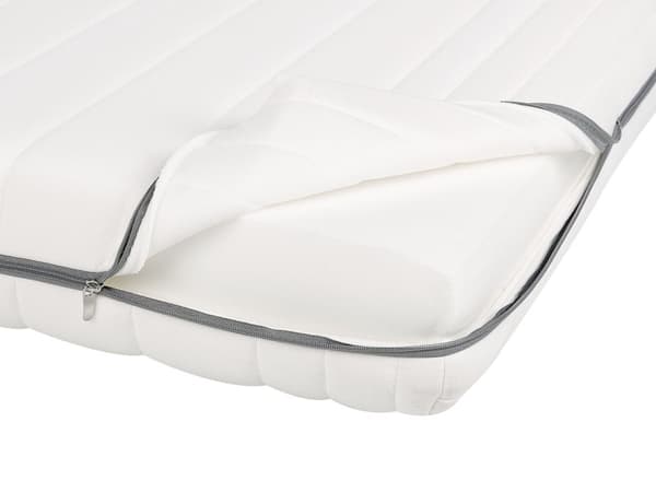 Skummadrass Hvit 160 x 200 cm Avtakbart trekk i Polyesterstoff med Glidelås