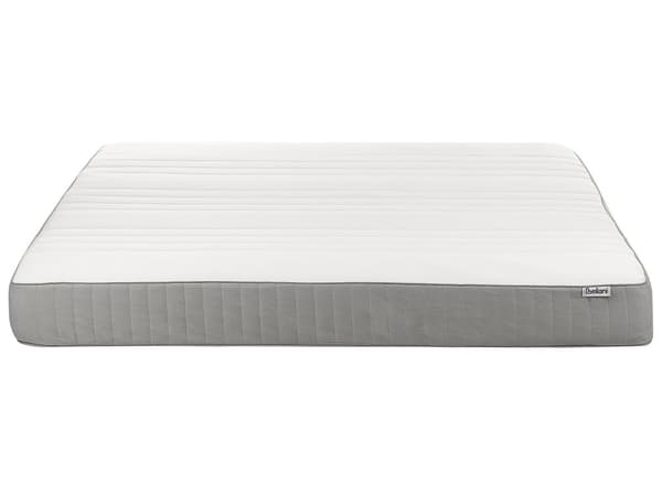 Memoryskummadrass Hvit med Gråt Stoff Polyester 180 x 200 cm Fast Avtakbart Trekk
