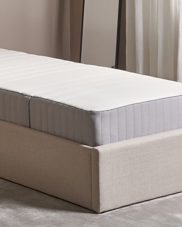 Memoryskummadrass Hvit med Gråt Stoff Polyester 80 x 200 cm Fast Avtakbart Trekk