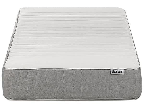 Memoryskummadrass Hvit med Gråt Stoff Polyester 80 x 200 cm Fast Avtakbart Trekk