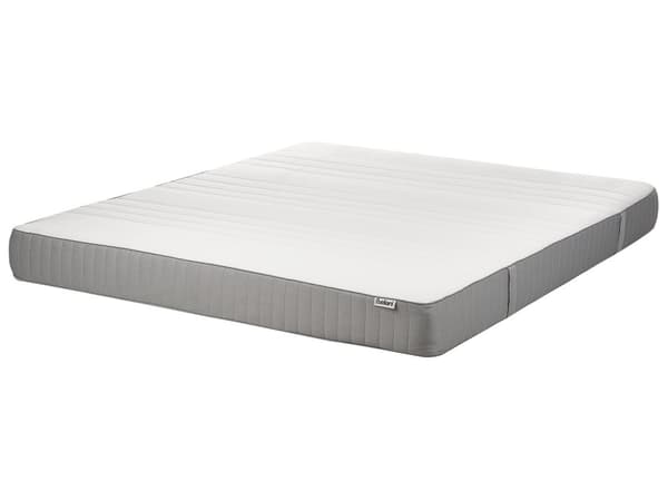 Memoryskummadrass Hvit med Gråt stoff Polyester 180 x 200 cm Medium Avtakbart Trekk