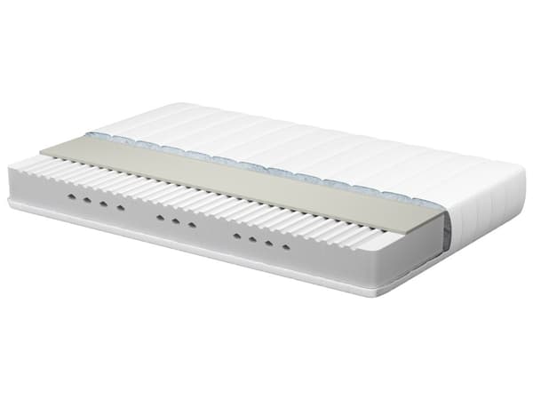 Skummadrass Hvit og Grå 180 x 200 cm med Avtakbart Polyestertrekk med Glidelås Soveromstilbehør