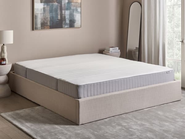 Latexskummadrass Hvit og Grå 180 x 200 cm Medium med Glidelås og Avtakbart Polyestertrekk Soveromtilbehør
