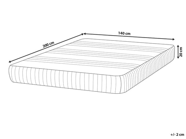 Latexskummadrass Hvit og Grå 140 x 200 cm Medium med Glidelås og Avtakbart Polyestertrekk Soveromtilbehør