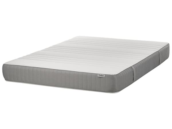 Latexskummadrass Hvit og Grå 140 x 200 cm Medium med Glidelås og Avtakbart Polyestertrekk Soveromtilbehør