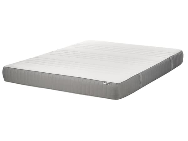 Memoryskummadrass Hvit med Gråt Stoff Polyester 160 x 200 cm Fast Avtakbart Trekk