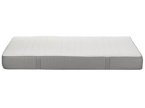 Skummadrass Hvit og Grå 140 x 200 cm Medium med glidelås og Avtakbart Polyestertrekk Soveromstilbehør