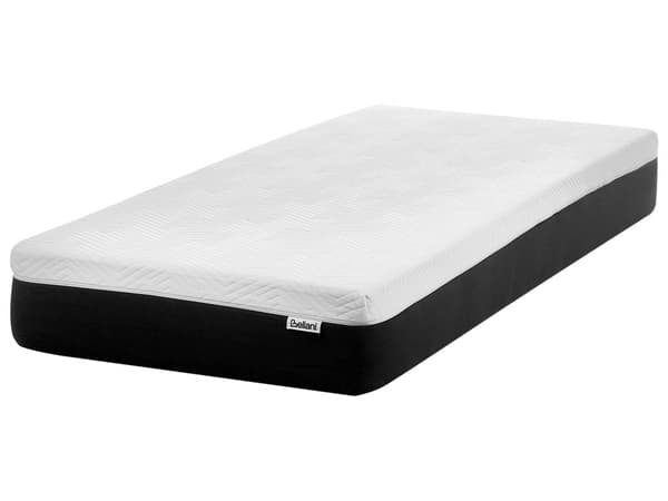 Latex Skummadrass Hvit og Svart 90 x 200 cm Fast Avtakbart Polyestertrekk med Glidelås Soveromstilbehør