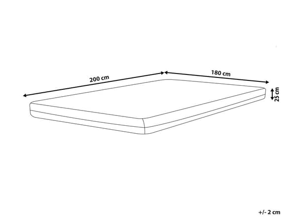 Gelskummadrass Fast Hvit og Svart 180 x 200 cm Avtakbart Polyestertrekk med Glidelås Soveromstilbehør