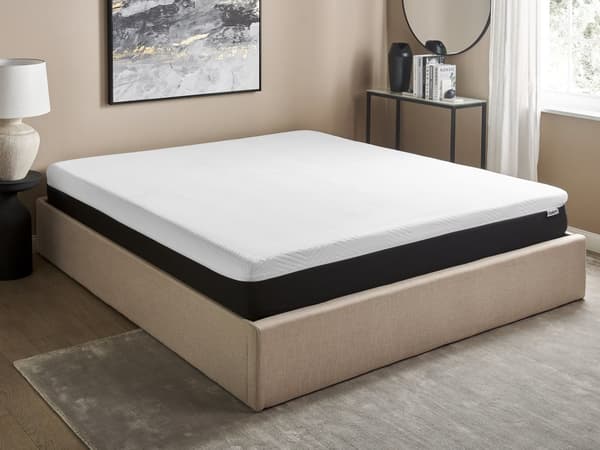 Gelskummadrass Fast Hvit og Svart 180 x 200 cm Avtakbart Polyestertrekk med Glidelås Soveromstilbehør