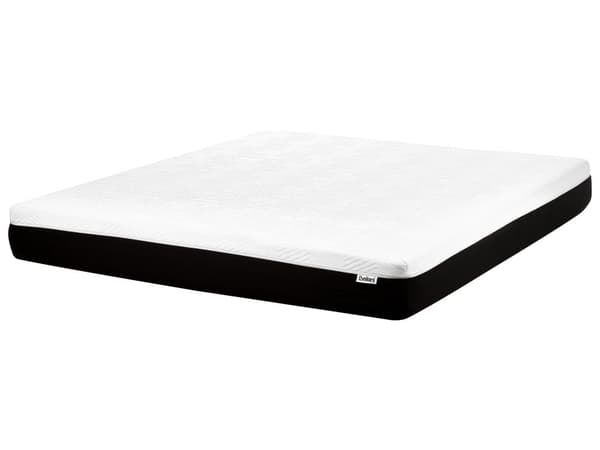 Gelskummadrass Fast Hvit og Svart 180 x 200 cm Avtakbart Polyestertrekk med Glidelås Soveromstilbehør