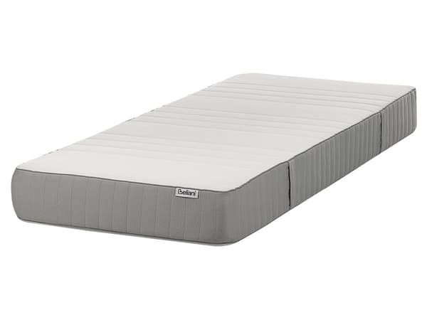 Memoryskummadrass Hvit med Gråt stoff Polyester 80 x 200 cm Medium Avtakbart Trekk