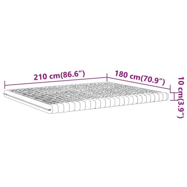 Skummadrass vit 180x210 cm 7-zoner hårdhet 20 ILD