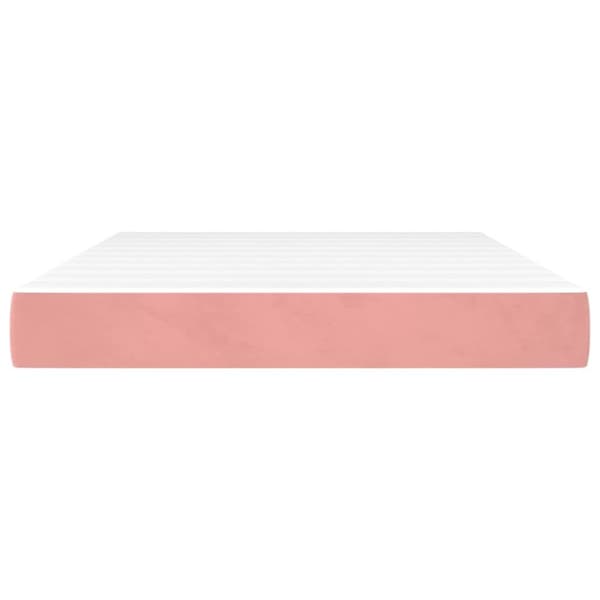 Pocketresårmadrass rosa 140x210x20 cm sammet