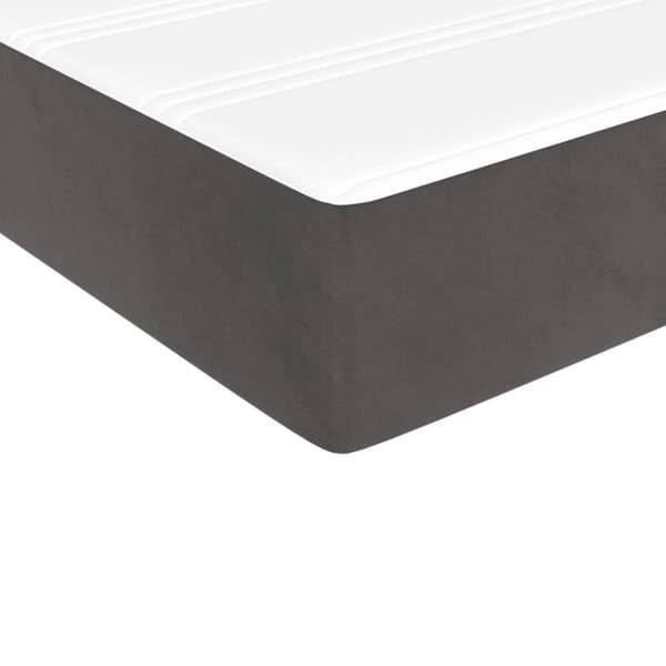 springmadras med pocketfjedre 100x210x20 cm fløjl mørkegrå