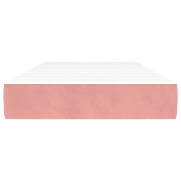 Pocketresårmadrass rosa 90x220x20 cm sammet