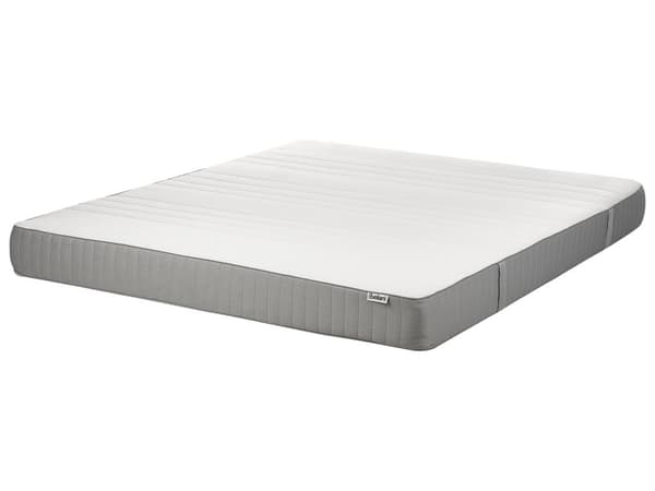 Gelskummadrass Hvit og Grå 180 x 200 cm Medium med Avtakbart Polyestertrekk med Glidelås Soveromstilbehør