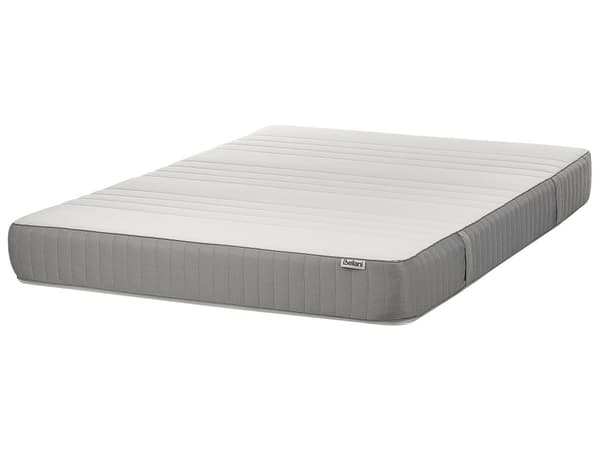 Gelskummadrass Hvit og Grå 140 x 200 cm Medium med Avtakbart Polyestertrekk med Glidelås Soveromstilbehør