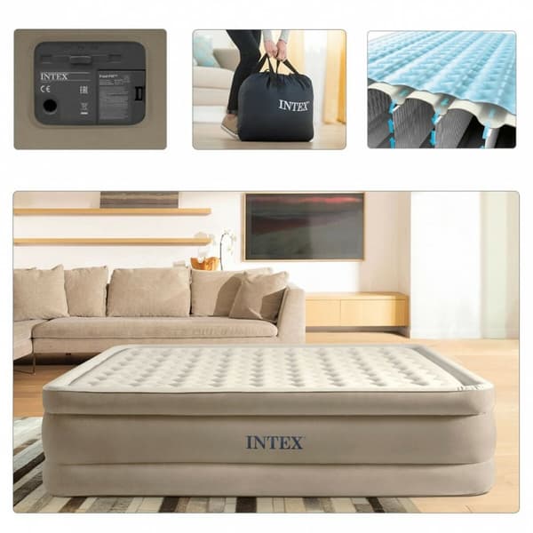 Uppblåsbar madrass Intex Queen Ultra Plush Fiber-Tech 152 x 46 x 203 cm