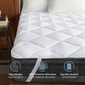 Miniatyrbild 4 av 4: Komfortec - kmf-mbezug-140x200 - 140x200 cm Toppmadrass, 4 elastiska band, 500 g/m Andas Madrassskydd, Vit