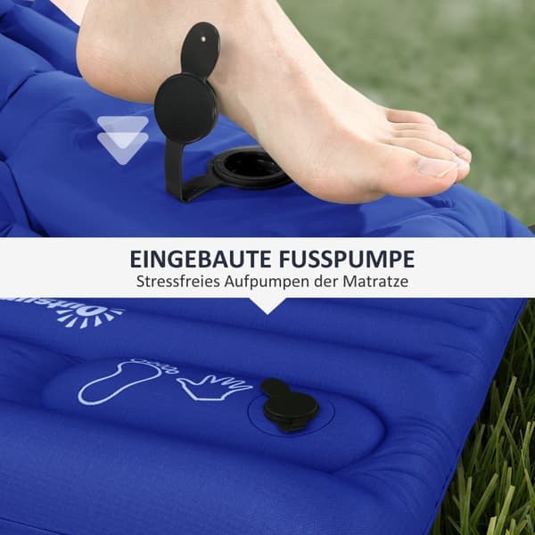 Rootz Camping Air Madras - Liggeunderlag - Oppustelig madras - Vandtæt polyester - 195cm x 70cm x 10cm