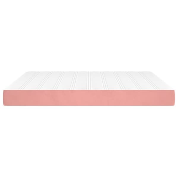springmadras med pocketfjedre 160x220x20 cm fløjl pink